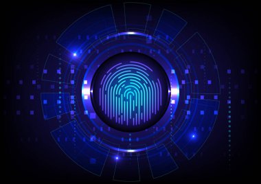 Teknoloji parmak izi tespitinin vektör çizimi soyut arkaplan. Teknoloji arka planı.