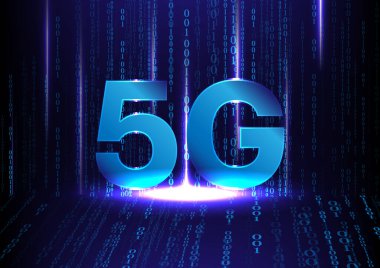 Teknoloji ağının vektör illüstrasyonu.5G ağ kablosuz internet Wi-fi. Küresel ağ.