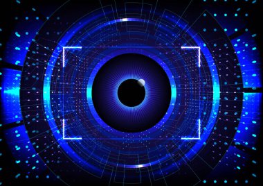 Teknoloji göz tanıma tekniğinin vektör çizimi soyut arkaplan. Teknoloji arka planı.