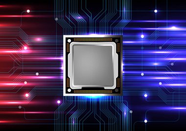 Teknolojinin vektör çizimi modern siber teknoloji modern arka plan. Cpu ana kart devresi hattı.