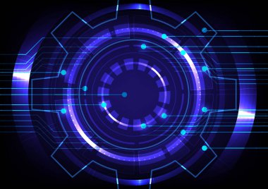 Teknolojinin vektör illüstrasyonu modern siber teknoloji modern arka plan. Teknoloji dairesi duvar kağıdı..