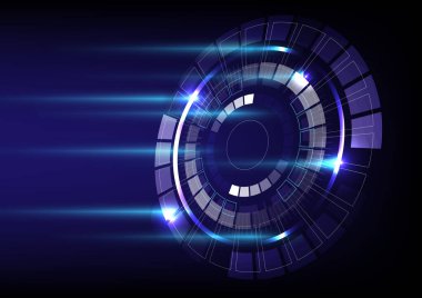 Soyut yüksek teknoloji fütürist teknoloji tasarımı. Yuvarlak şekilli. Bilim kurgu elementinin ışığını çember çiz .