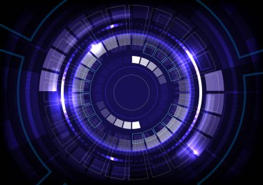 Soyut yüksek teknoloji fütürist teknoloji tasarımı. Yuvarlak şekilli. Bilim kurgu elementinin ışığını çember çiz .