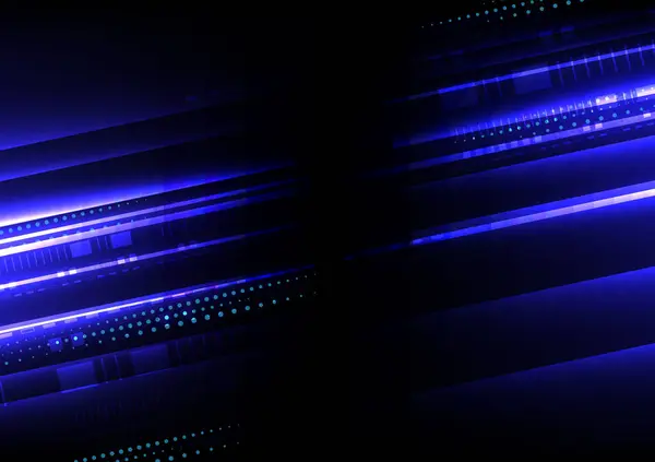 Banner Tecnologia Digital Conceito Fundo Azul Efeito Luz Tecnologia Cibernética — Vetor de Stock