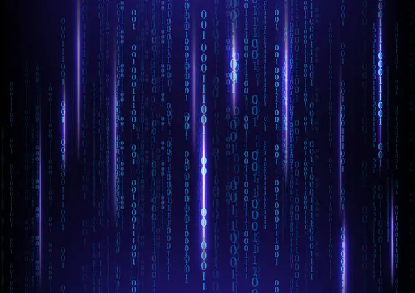 Concept Fond Bleu Bannière Technologie Numérique Effet Lumière Cybertechnologie Technologie — Image vectorielle