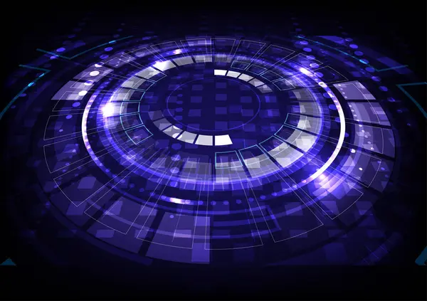 Abstraktní High Tech Futuristický Design Technologie Kulatý Tvar Circle Sci — Stockový vektor
