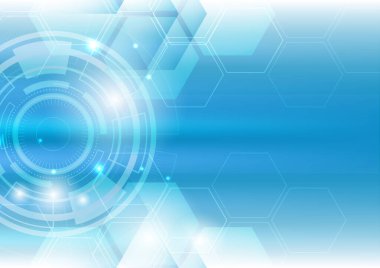 Soyut yüksek teknoloji fütürist teknoloji tasarımı. Yuvarlak şekilli. Mavi parlayan teknoloji bilim kurgu çerçeve hud ui 'nin soyut fütüristik arka planı.