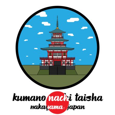 Çember çizgisi Kinkakuji tapınağı. vektör illüstrasyonu