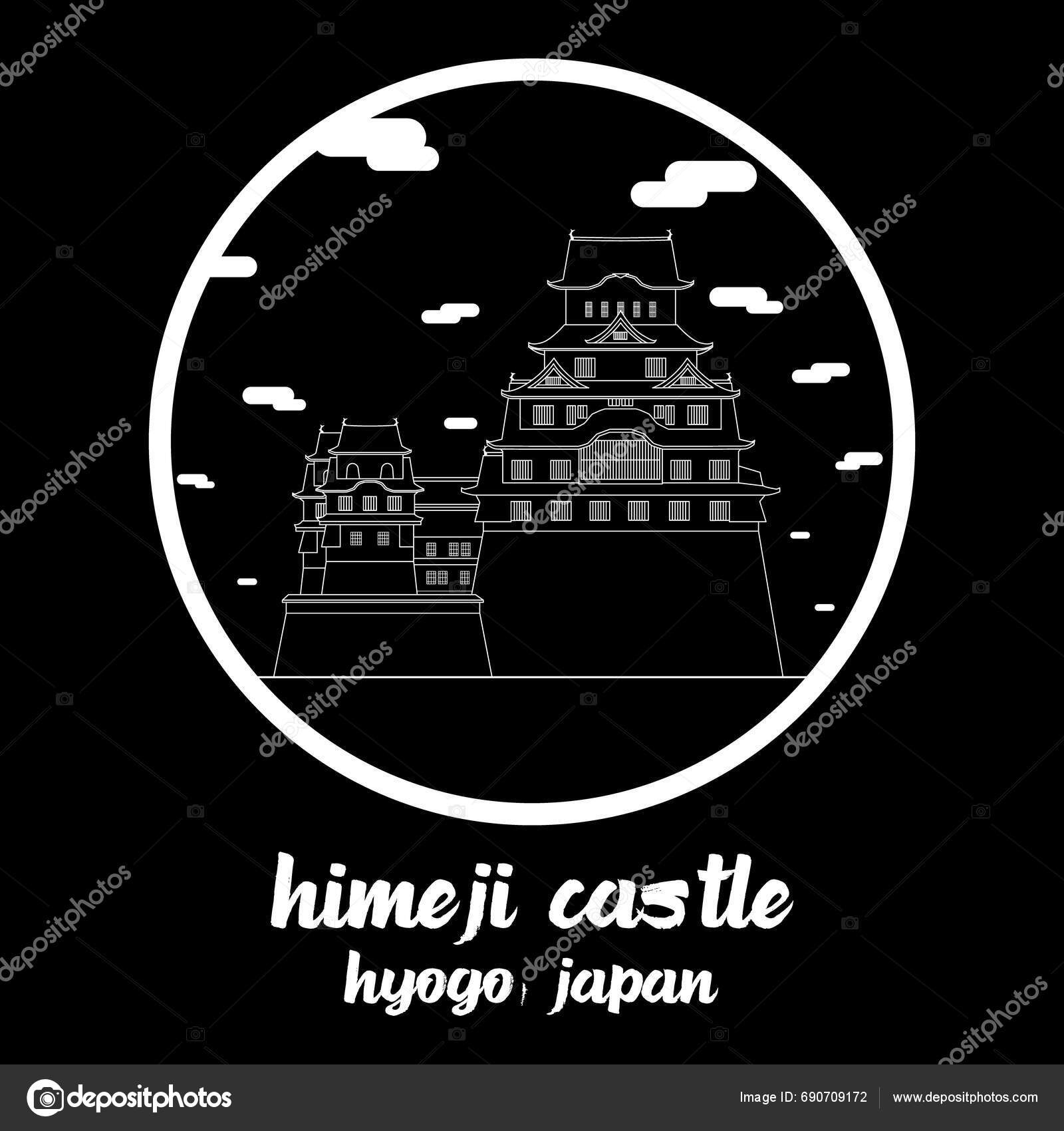 Circle Icon Himeji Castle Vector Illustration Stock Vector by ©Sakura28