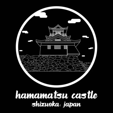 Icon Hamamatsu Kalesi 'ni çembere alın. vektör illüstrasyonu
