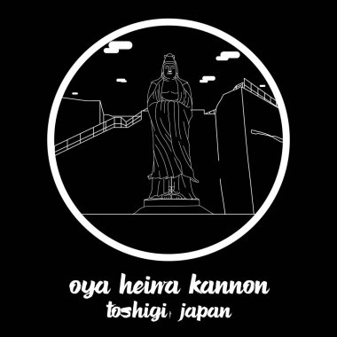 Icon Oya Heiwa Kannon Çemberi. vektör illüstrasyonu