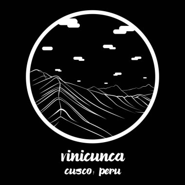 Simge Vinicunca 'yı çember yapın. vektör illüstrasyonu