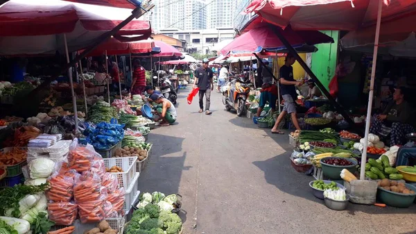 Rynek Uliczny Kebayoran Lama Dżakarta Indonezja — Zdjęcie stockowe