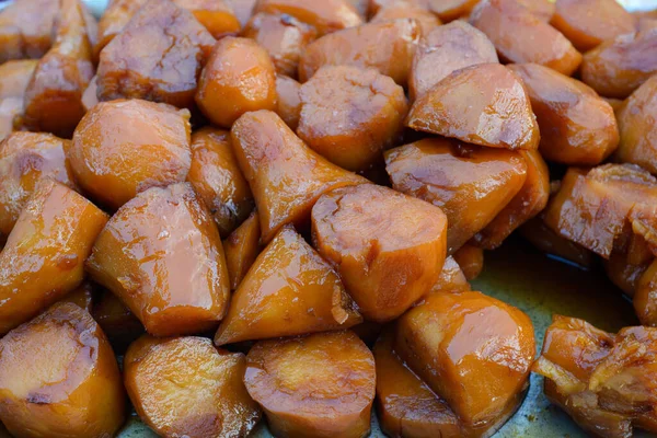 Honigsüßkartoffel Typisches Mexikanisches Dessert Camote Enmelado Nahaufnahme — Stockfoto