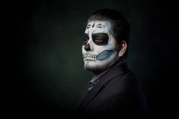 Портрет Кэтрин Типичный Мексиканский Характер День Мертвых Хэллоуин Макияж — стоковое фото