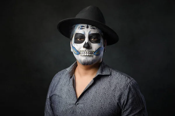 Retrato Catrin Caráter Mexicano Típico Dia Dos Mortos Halloween Compõem — Fotografia de Stock