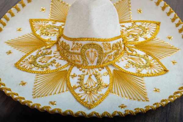 Decorative Details Charro Hat Mariachi Hat Typical Mexican Sombrero — Stock Photo, Image