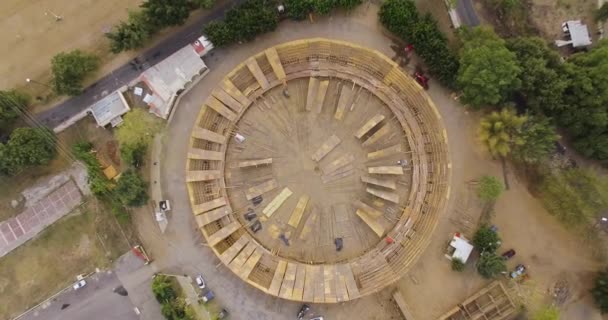 Letecký Pohled Býčí Zápasy Petatera Městě Villa Alvarez Kolumbie Největší — Stock video