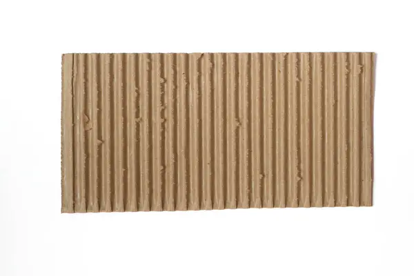 Corrugated cardboard rectangle isolated on white background.