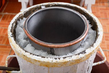 Tuzlu ve buzlu Vintage Dondurma Yapıcı.