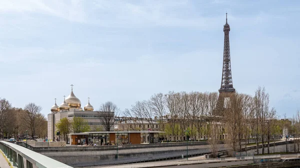 Paris Frankrike Mars 2023 Fjärran Utsikt Över Det Rysk Ortodoxa — Stockfoto