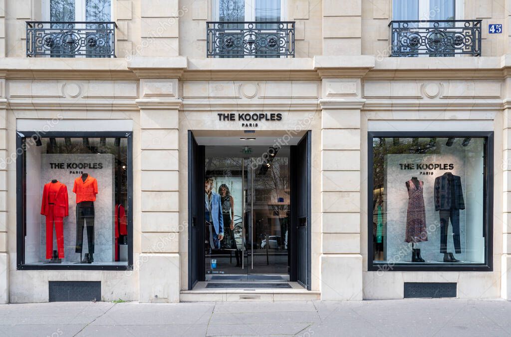 Paris, France - March 29, 2023: Exterior view of a The Kooples boutique, a French clothing brand for men and women created in 2008