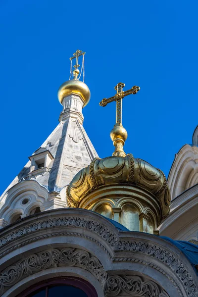 Exterieur Detail Van Russisch Orthodoxe Kathedraal Saint Alexandre Nevsky Gebouwd — Stockfoto