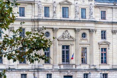 Paris, France - October 27, 2024: Facade of the building housing the Court of Cassation, the highest court in the French judicial system clipart