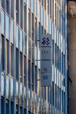Cenevre, İsviçre - 16 Kasım 2024: Uluslararası Ticaret Merkezi (ITC), Dünya Ticaret Örgütü (WTO) ve Birleşmiş Milletler ortak ajansı