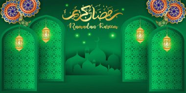 Ramazan İslam illüstrasyon vektöründe Müslüman yeni yıl geçmişi