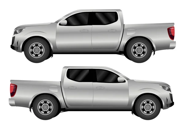 白い背景を持つベクトルピックアップトラック — ストックベクタ