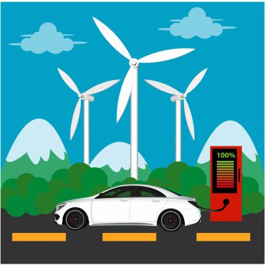 istasyon vagonu elektrik vektör çizimi