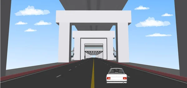 Amersfoort, Hollanda - Julie, 04, 2019, Amersfoort 'un dışındaki çok şeritli yüksek hızlı yol. Saat sabahın erken saatleri. Yol çok yoğun değil..