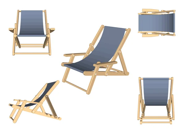 ビーチで日光浴のための席 漫画スタイルのベクトルシンボルストックイラストで夏休みシングルアイコン — ストックベクタ