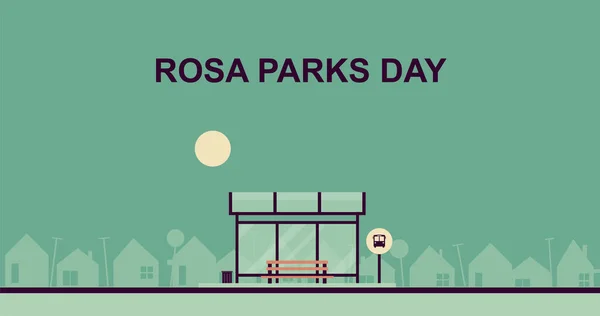 stock vector Rosa parks day background. Design with bus station. Vector design illustration.