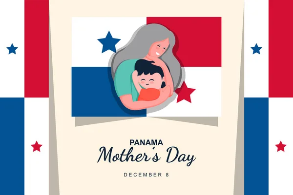 День Матери Панамы Дизайн Флагом Панамы Векторная Иллюстрация — стоковый вектор