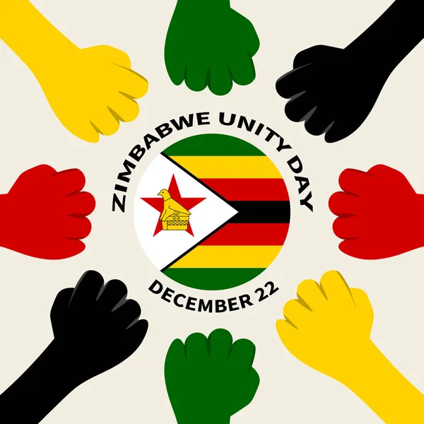 Zimbabwe Unity Day Sfondo Illustrazione Del Disegno Vettoriale — Vettoriale Stock