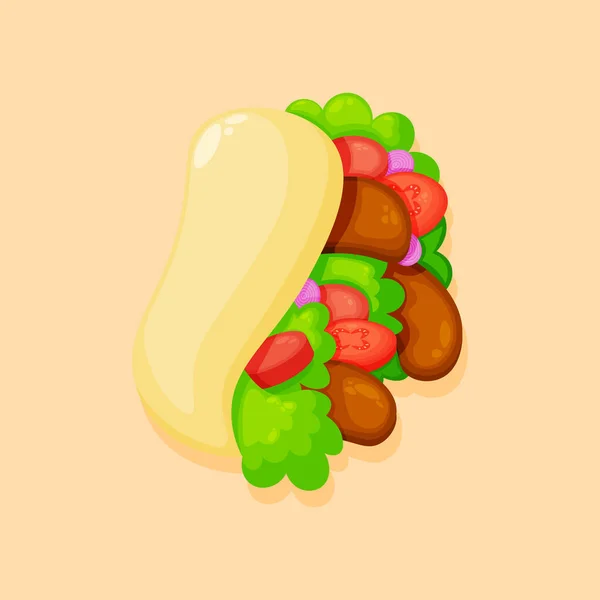 Fondo Donner Kebab Diseño Con Estilo Dibujos Animados Ilustración Del — Archivo Imágenes Vectoriales