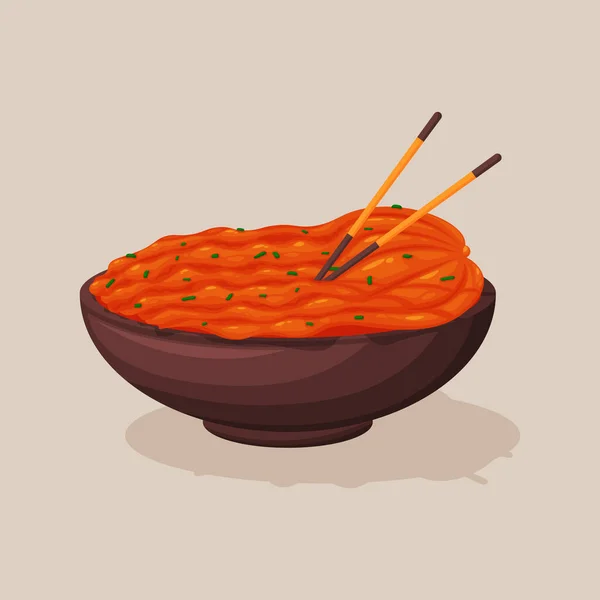 Kimchi Hintergrund Design Cartoon Stil Vektordesign Illustration — Stockvektor