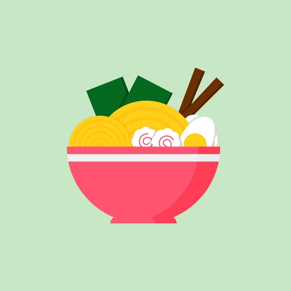 Ramen Japan Food Design Mit Cartoon Vektordesign Illustration — Stockvektor