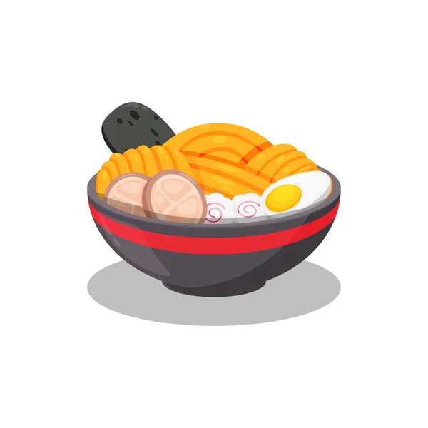 Ramen Japan Food Design Con Cartone Animato Illustrazione Del Disegno — Vettoriale Stock