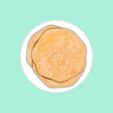 Paratha Hint yemeği. Çizgi filmli tasarım. Vektör tasarımı illüstrasyonu.