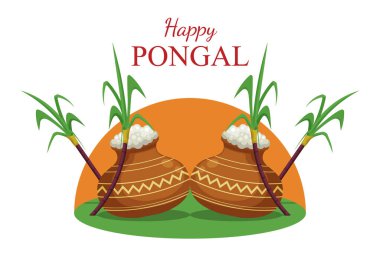 Happy Pongal background. Design for celebrate. Vector illustration design. clipart