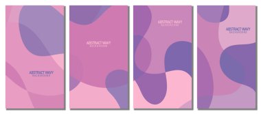 Soyut dalgalı set arka planı. Pastel renkli tasarım. Vektör illüstrasyon tasarımı.