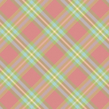 Tartan ya da ekose pastel renkli desen. Vektör illüstrasyon tasarımı.