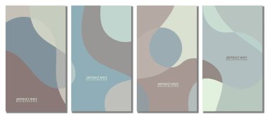 Soyut dalgalı set arka planı. Pastel renkli tasarım. Vektör illüstrasyon tasarımı.