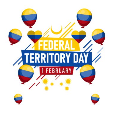 Malay Federal Territory Day background. Vector illustration. clipart