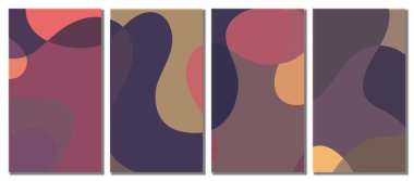 Soyut dalgalı set arka planı. Koyu renkli tasarım. Vektör illüstrasyonu.