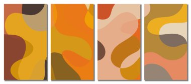 Soyut dalgalı set arka planı. Koyu renkli tasarım. Vektör illüstrasyonu.