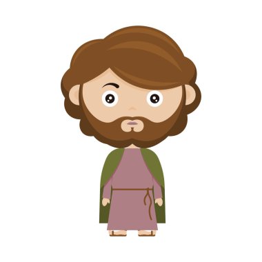 St Josephs. Cartoon illustration. Vector illustration background.